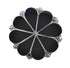 Sterling Silver And Jet Zuni Flower Ring Size 7-1/4 AX124984